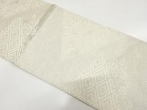 アンティーク　流水に花模様織り出し袋帯（着用可）